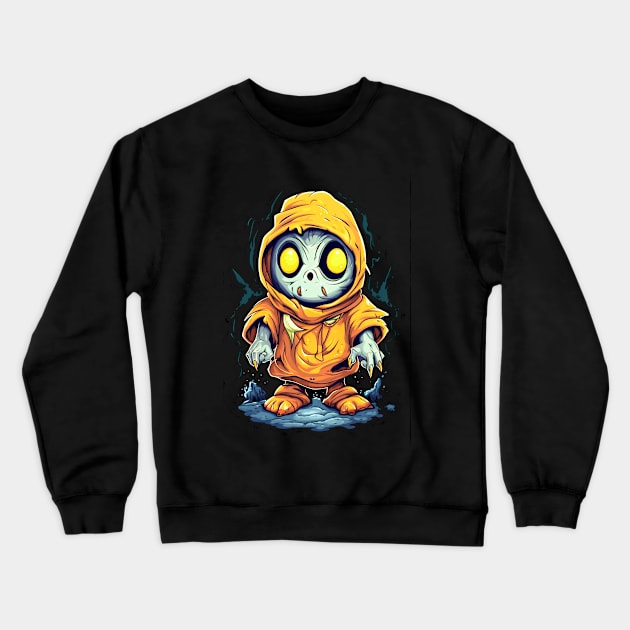 Eerie Halloween Ghoul Art - Spooky Season Delight Crewneck Sweatshirt by Captain Peter Designs